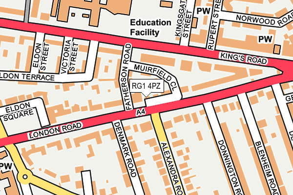 RG1 4PZ map - OS OpenMap – Local (Ordnance Survey)