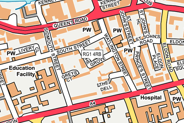RG1 4RB map - OS OpenMap – Local (Ordnance Survey)