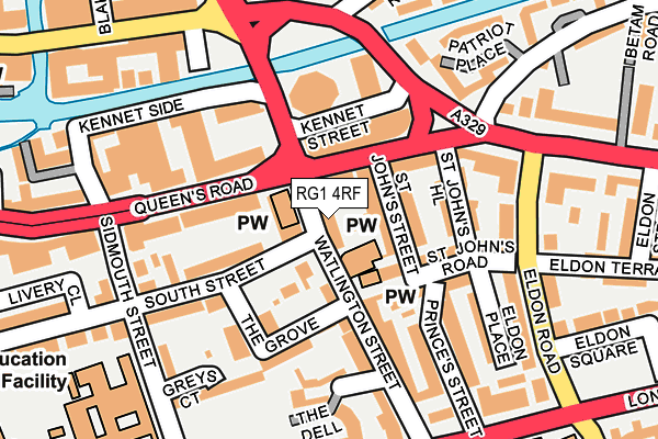 RG1 4RF map - OS OpenMap – Local (Ordnance Survey)