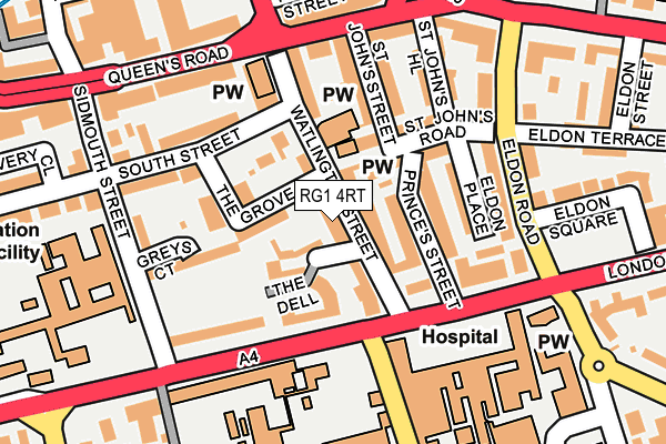 RG1 4RT map - OS OpenMap – Local (Ordnance Survey)
