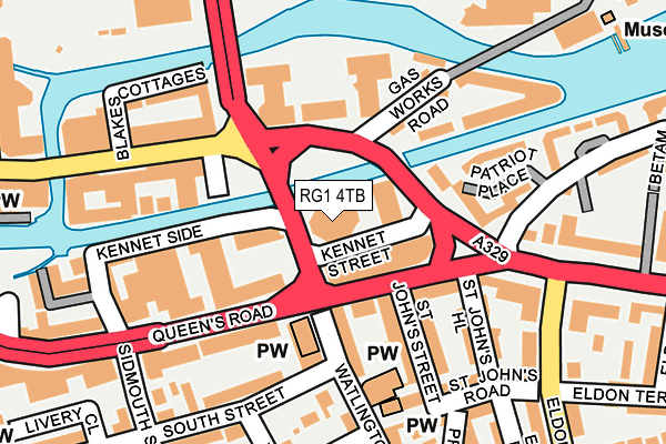 RG1 4TB map - OS OpenMap – Local (Ordnance Survey)