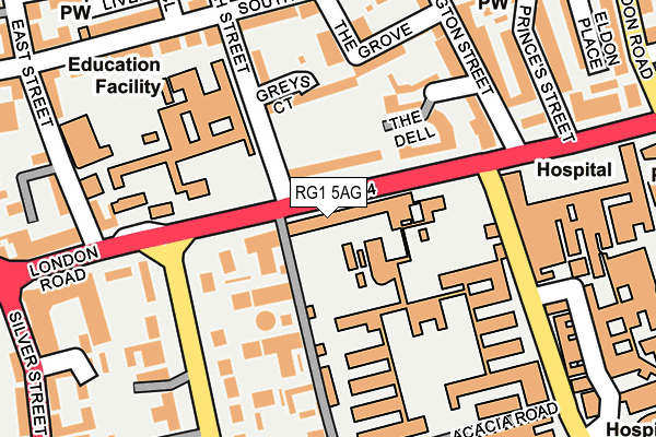 RG1 5AG map - OS OpenMap – Local (Ordnance Survey)