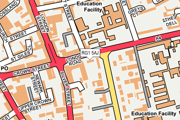 RG1 5AJ map - OS OpenMap – Local (Ordnance Survey)