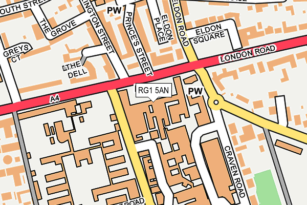 RG1 5AN map - OS OpenMap – Local (Ordnance Survey)