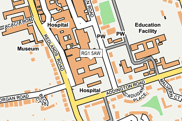 RG1 5AW map - OS OpenMap – Local (Ordnance Survey)