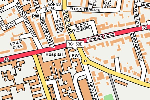 RG1 5BD map - OS OpenMap – Local (Ordnance Survey)