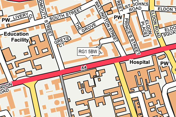 RG1 5BW map - OS OpenMap – Local (Ordnance Survey)