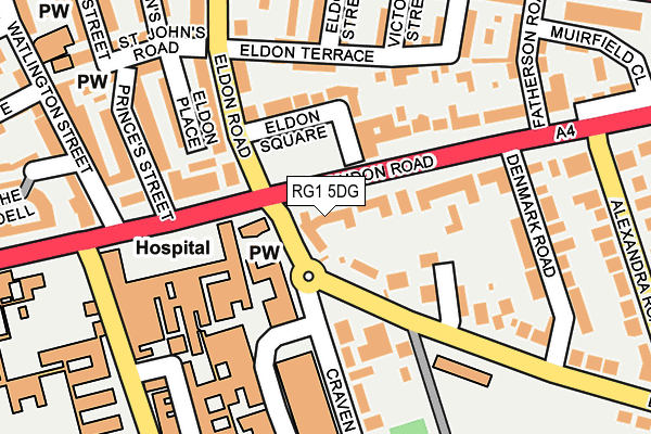 RG1 5DG map - OS OpenMap – Local (Ordnance Survey)