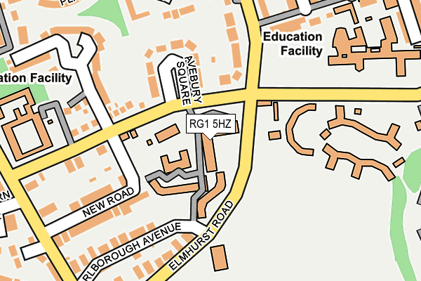 RG1 5HZ map - OS OpenMap – Local (Ordnance Survey)