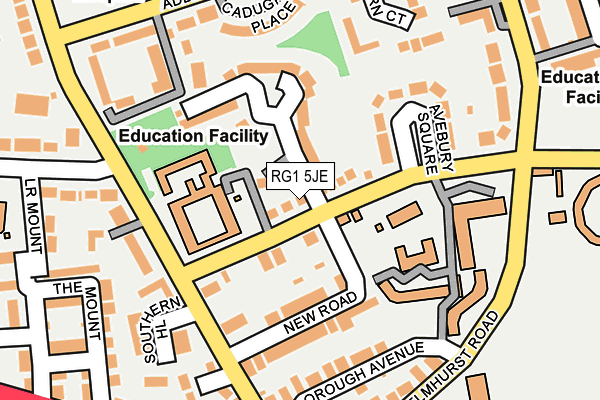 RG1 5JE map - OS OpenMap – Local (Ordnance Survey)