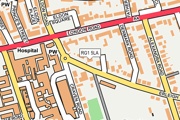 RG1 5LA map - OS OpenMap – Local (Ordnance Survey)