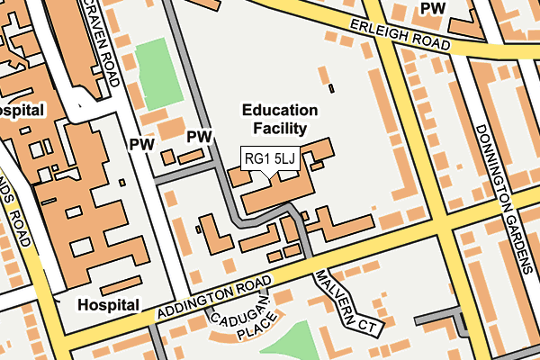 RG1 5LJ map - OS OpenMap – Local (Ordnance Survey)