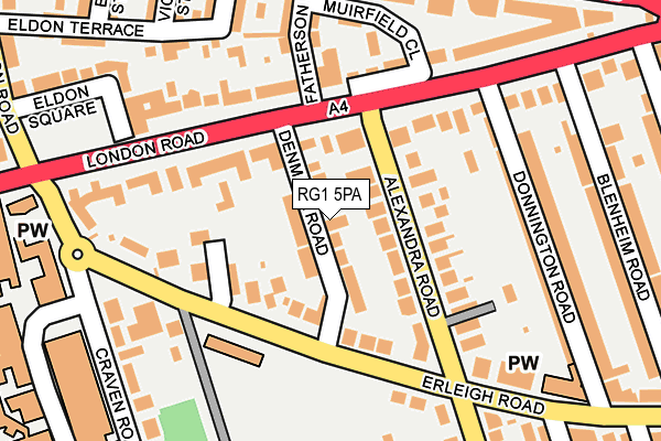 RG1 5PA map - OS OpenMap – Local (Ordnance Survey)