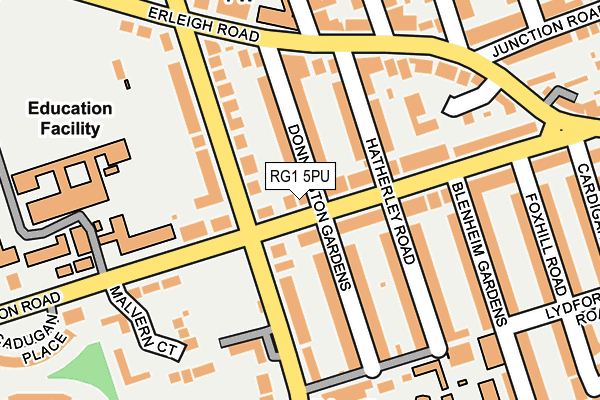 RG1 5PU map - OS OpenMap – Local (Ordnance Survey)