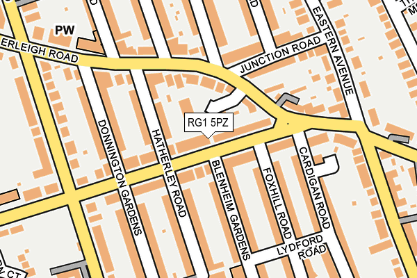 RG1 5PZ map - OS OpenMap – Local (Ordnance Survey)