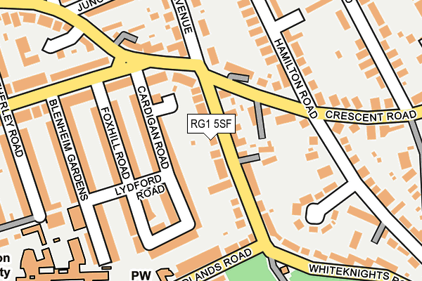RG1 5SF map - OS OpenMap – Local (Ordnance Survey)