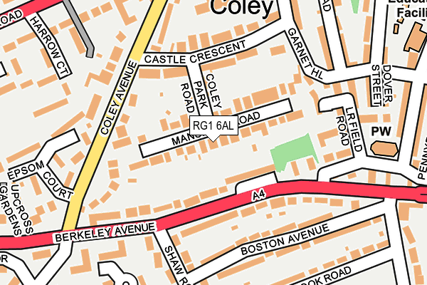 RG1 6AL map - OS OpenMap – Local (Ordnance Survey)