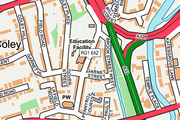 RG1 6AZ map - OS OpenMap – Local (Ordnance Survey)