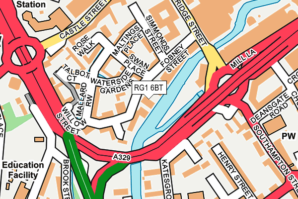 RG1 6BT map - OS OpenMap – Local (Ordnance Survey)