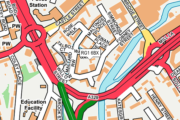 RG1 6BX map - OS OpenMap – Local (Ordnance Survey)