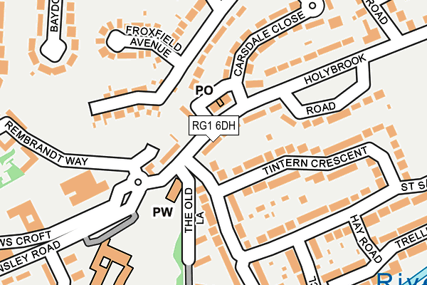 RG1 6DH map - OS OpenMap – Local (Ordnance Survey)