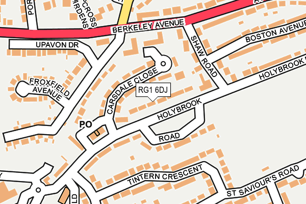 RG1 6DJ map - OS OpenMap – Local (Ordnance Survey)
