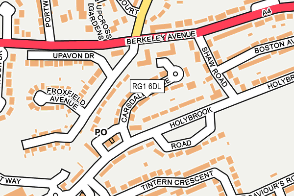 RG1 6DL map - OS OpenMap – Local (Ordnance Survey)