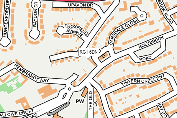 RG1 6DN map - OS OpenMap – Local (Ordnance Survey)