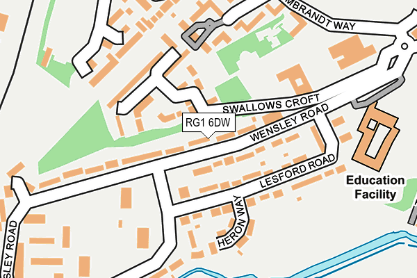 RG1 6DW map - OS OpenMap – Local (Ordnance Survey)