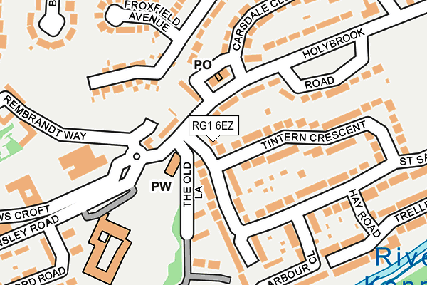 RG1 6EZ map - OS OpenMap – Local (Ordnance Survey)