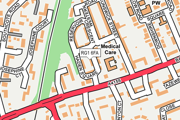 RG1 6FA map - OS OpenMap – Local (Ordnance Survey)
