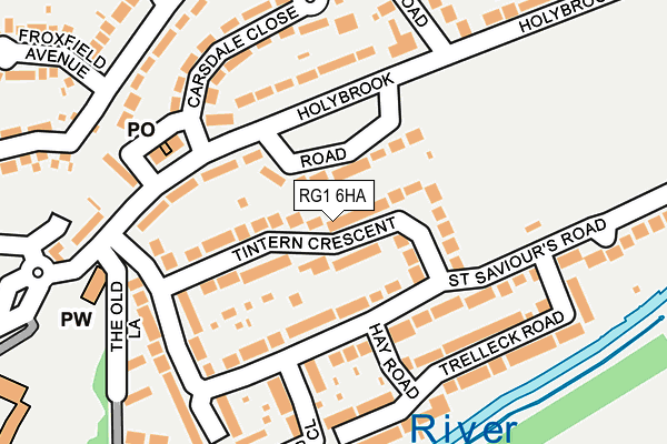 RG1 6HA map - OS OpenMap – Local (Ordnance Survey)