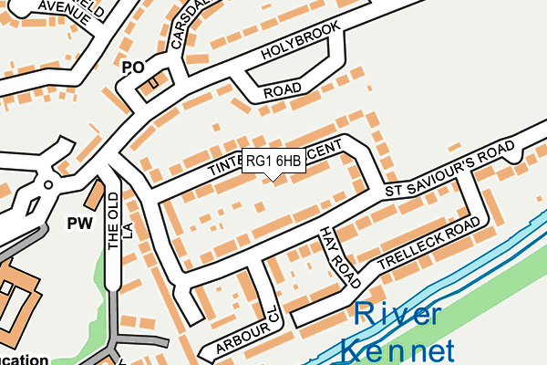RG1 6HB map - OS OpenMap – Local (Ordnance Survey)