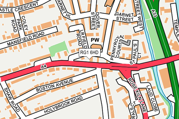 RG1 6HD map - OS OpenMap – Local (Ordnance Survey)