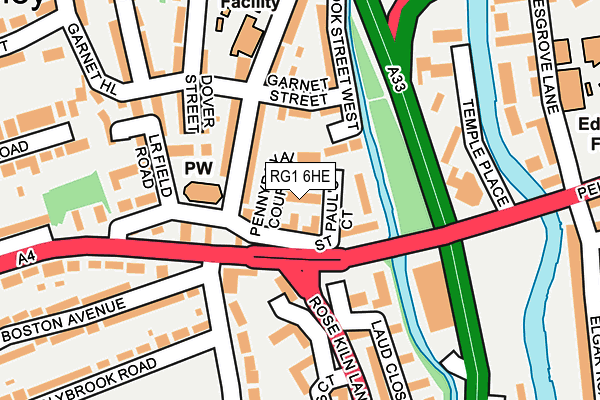 RG1 6HE map - OS OpenMap – Local (Ordnance Survey)
