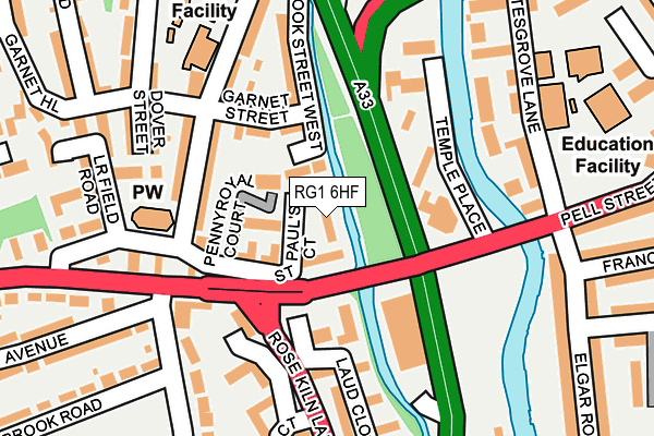 RG1 6HF map - OS OpenMap – Local (Ordnance Survey)