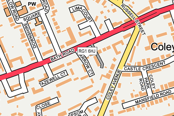 RG1 6HJ map - OS OpenMap – Local (Ordnance Survey)