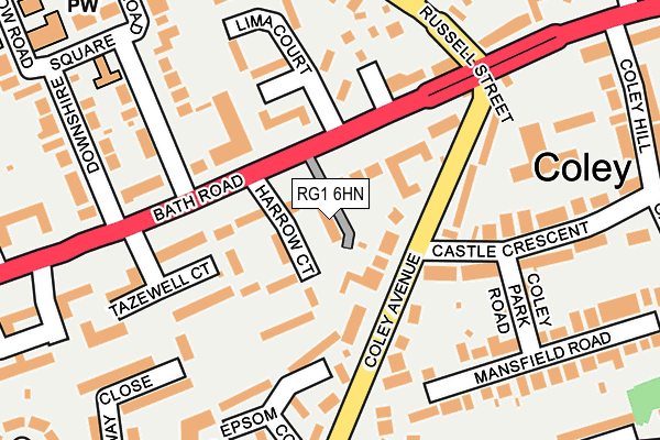 RG1 6HN map - OS OpenMap – Local (Ordnance Survey)