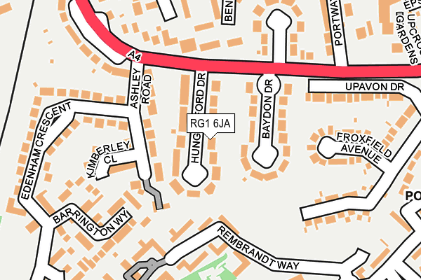 RG1 6JA map - OS OpenMap – Local (Ordnance Survey)