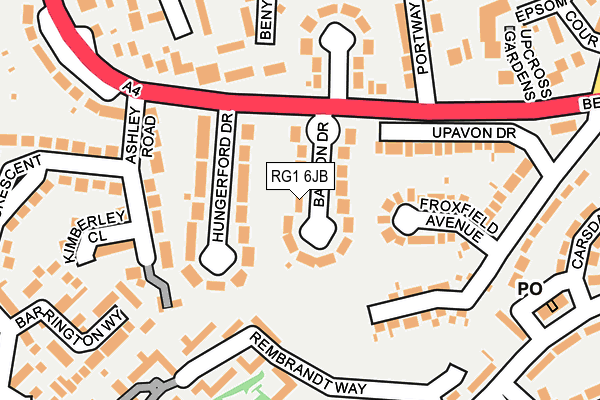 RG1 6JB map - OS OpenMap – Local (Ordnance Survey)