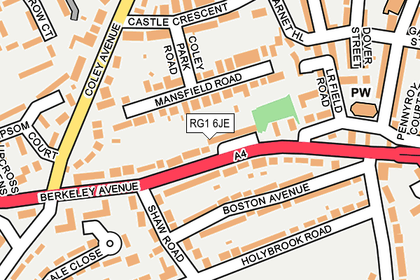 RG1 6JE map - OS OpenMap – Local (Ordnance Survey)