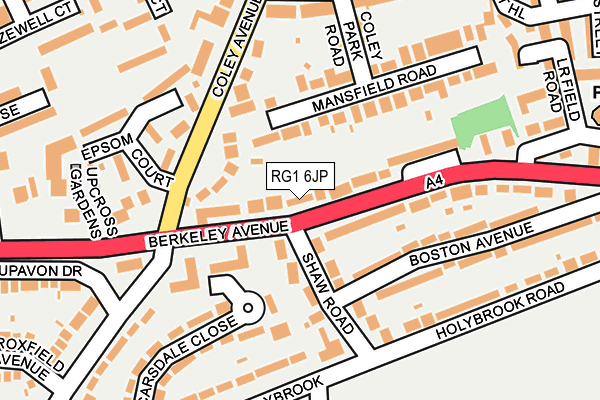 RG1 6JP map - OS OpenMap – Local (Ordnance Survey)