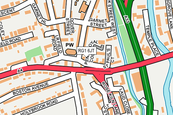 RG1 6JT map - OS OpenMap – Local (Ordnance Survey)