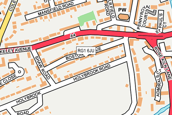 RG1 6JU map - OS OpenMap – Local (Ordnance Survey)