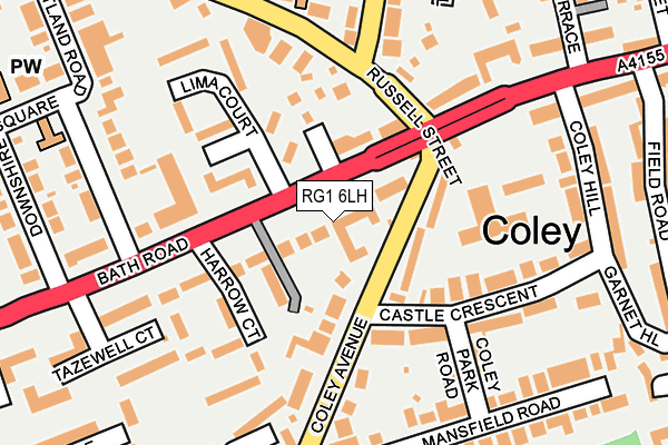 RG1 6LH map - OS OpenMap – Local (Ordnance Survey)