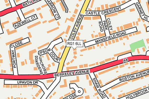 RG1 6LL map - OS OpenMap – Local (Ordnance Survey)