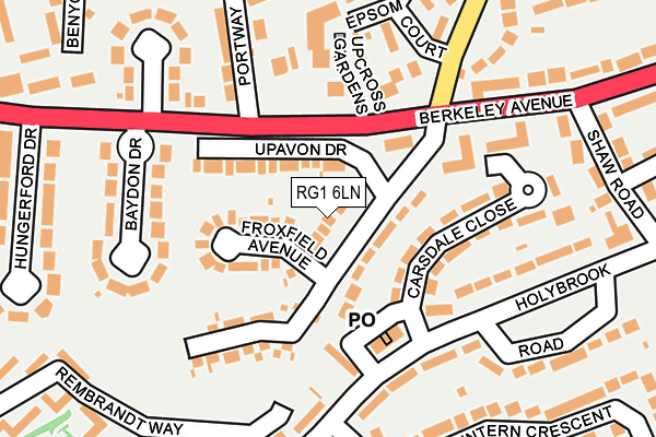 RG1 6LN map - OS OpenMap – Local (Ordnance Survey)
