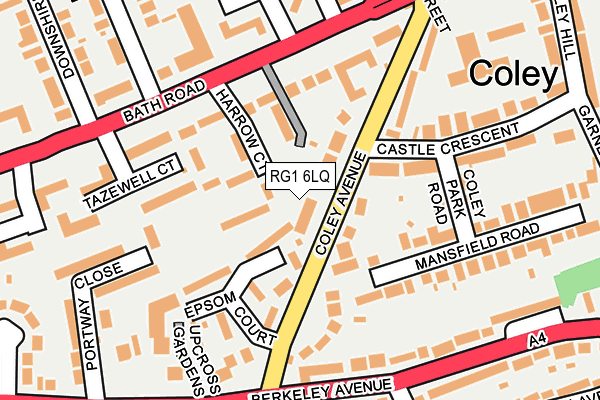 RG1 6LQ map - OS OpenMap – Local (Ordnance Survey)