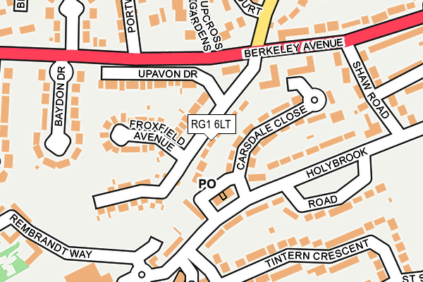 RG1 6LT map - OS OpenMap – Local (Ordnance Survey)