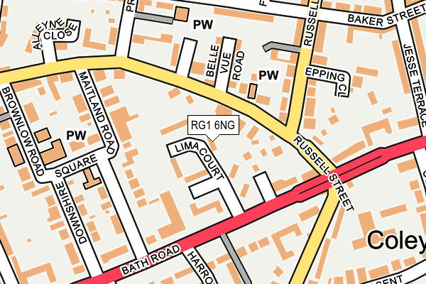RG1 6NG map - OS OpenMap – Local (Ordnance Survey)